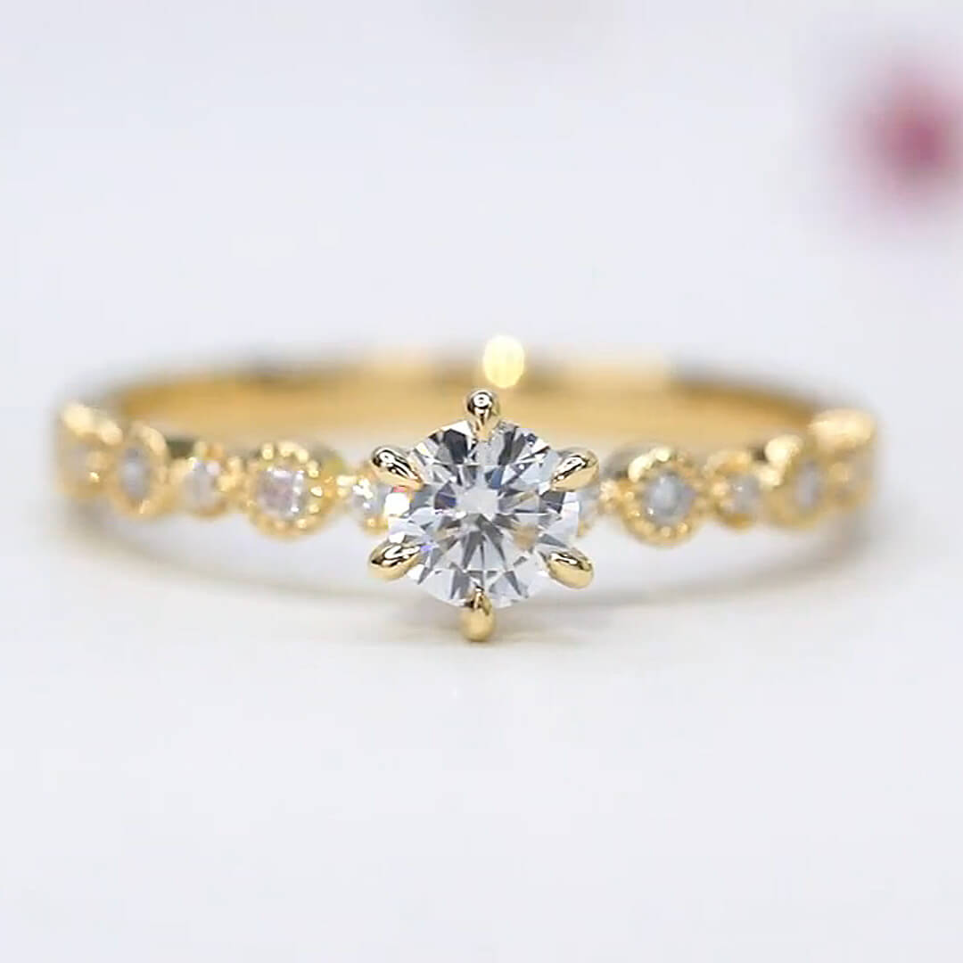 Affordable Luxury Jewelry Dainty Round Lab Diamond Promise Ring