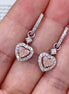 Affordable Luxury Jewelry Detachable Heart Pink Lab Diamond Hoop Earrings