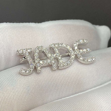 Affordable Luxury Jewelry Lab-Grown Diamond Custom Name Brooch