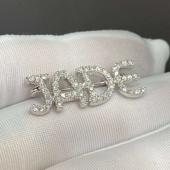 Affordable Luxury Jewelry Lab-Grown Diamond Custom Name Brooch