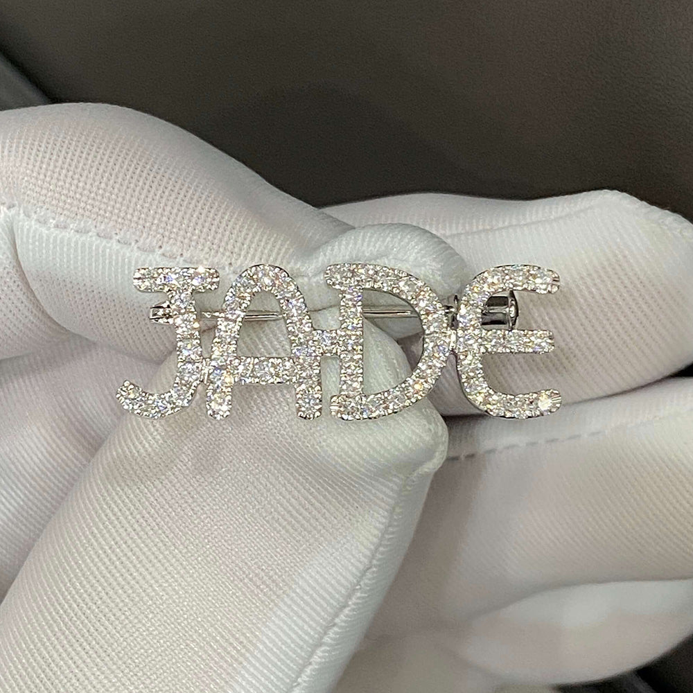 Affordable Luxury Jewelry Lab-Grown Diamond Custom Name Brooch