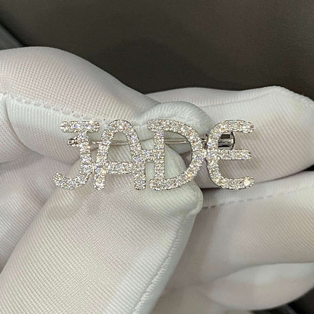 Affordable Luxury Jewelry Lab-Grown Diamond Custom Name Brooch