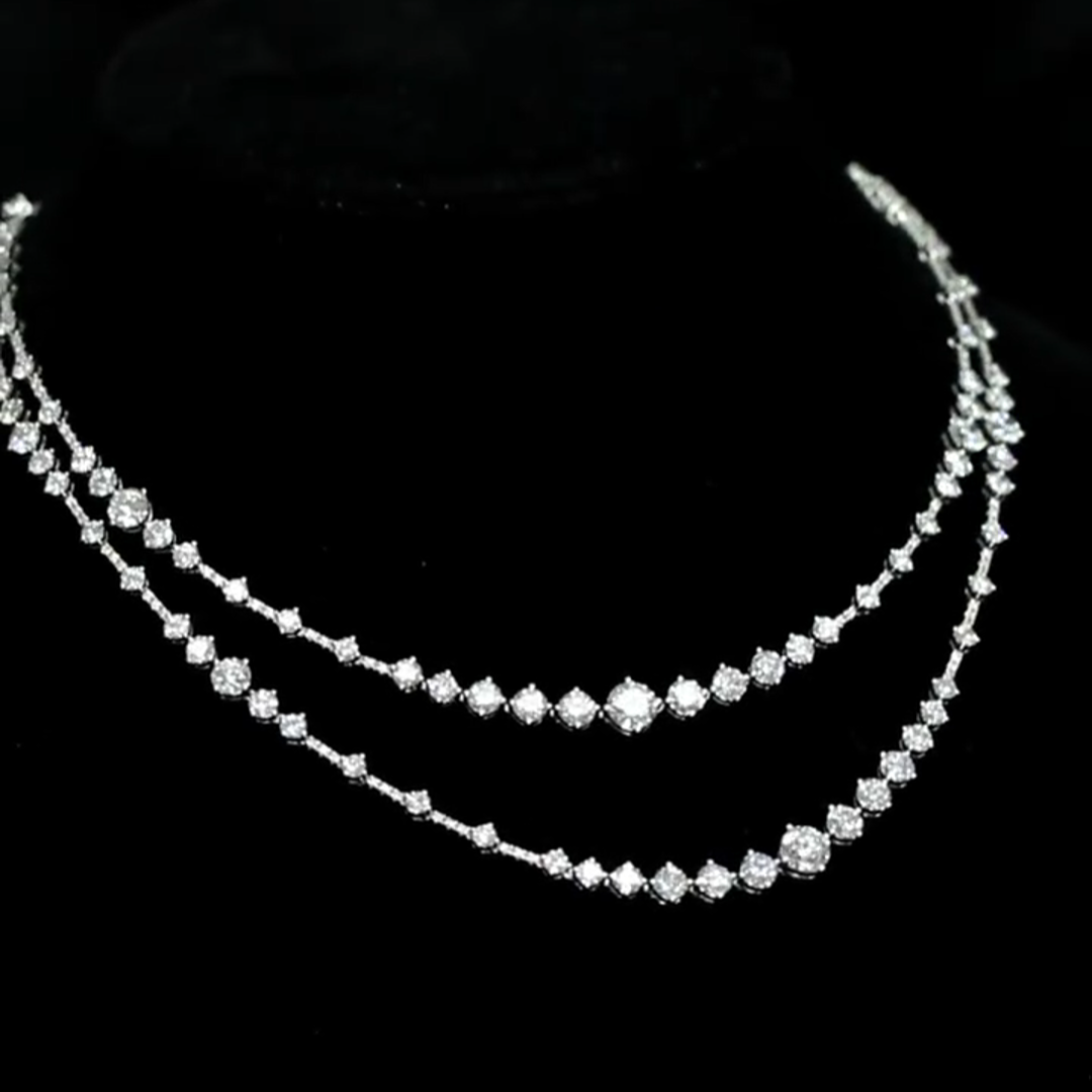 Affordable Luxury Jewelry Double-Layer Lab Grown Diamond Necklace