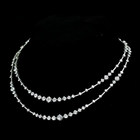 Affordable Luxury Jewelry Double-Layer Lab Grown Diamond Necklace
