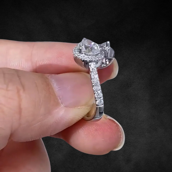 2 CTW Double Pear Lab Grown Diamond Two Stone Ring