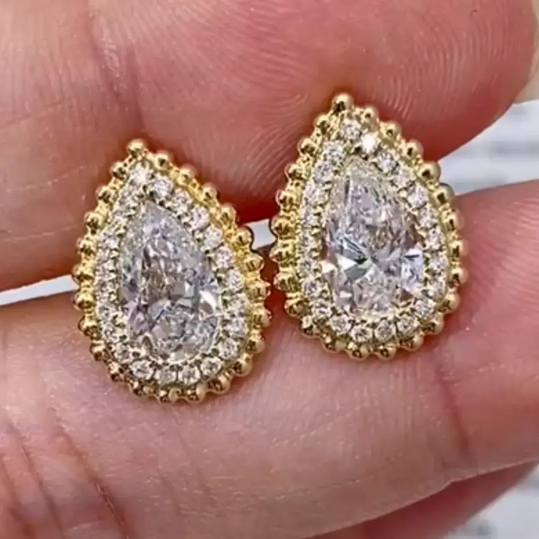 Affordable Luxury Jewelry Unique Pear Cut Lab Diamond Teardrop Stud Earrings (2.00 Ct. Tw.)