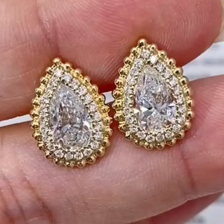 Affordable Luxury Jewelry Unique Pear Cut Lab Diamond Teardrop Stud Earrings (2.00 Ct. Tw.)