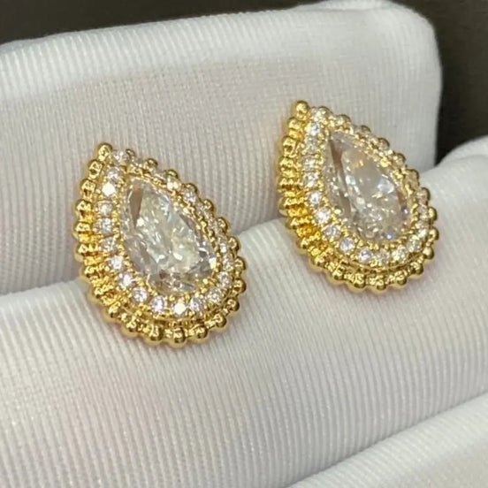 Affordable Luxury Jewelry Unique Pear Cut Lab Diamond Teardrop Stud Earrings (2.00 Ct. Tw.)