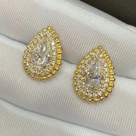 Affordable Luxury Jewelry Unique Pear Cut Lab Diamond Teardrop Stud Earrings (2.00 Ct. Tw.)