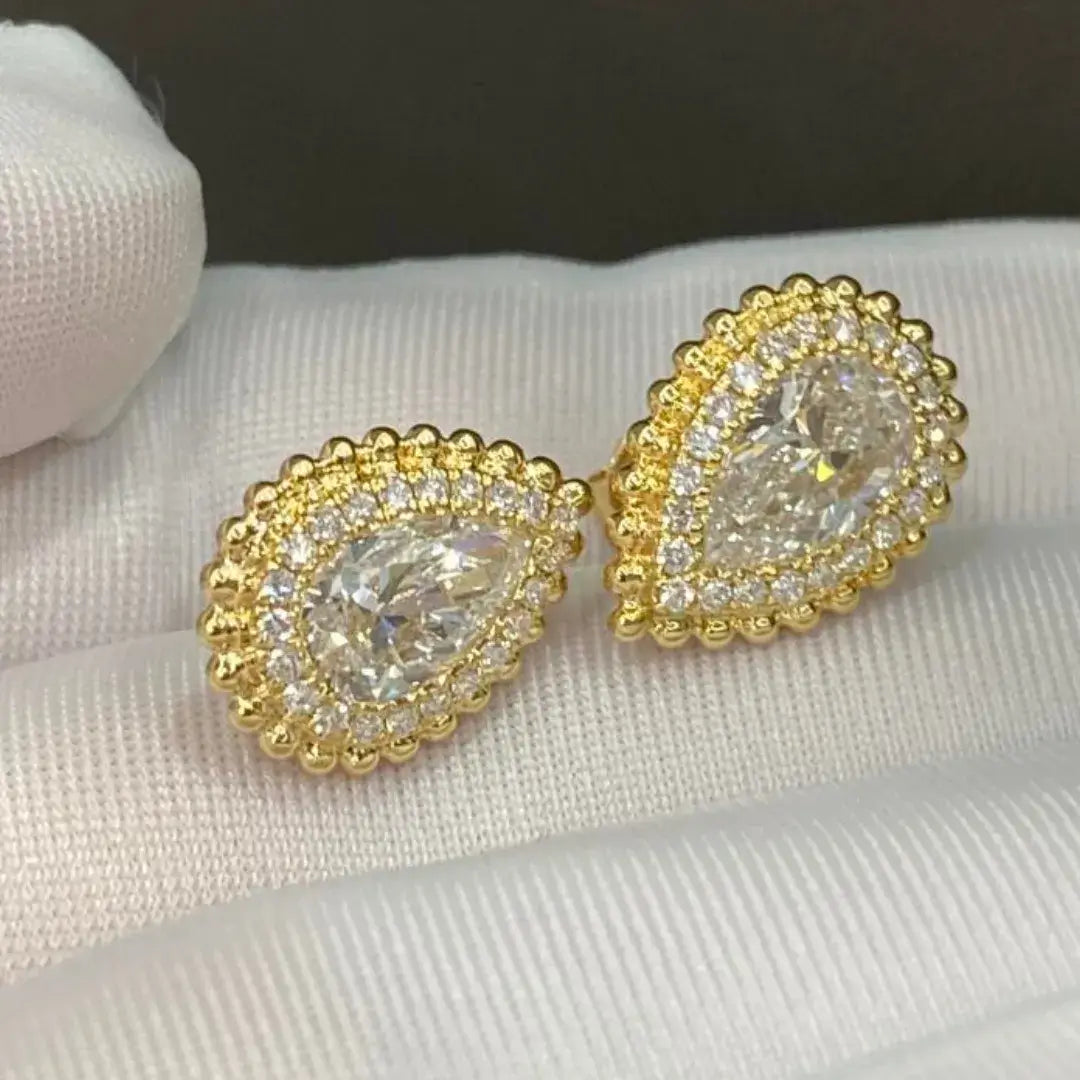 Affordable Luxury Jewelry Unique Pear Cut Lab Diamond Teardrop Stud Earrings (2.00 Ct. Tw.)