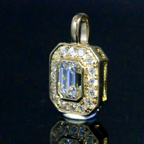 Affordable Luxury Jewelry Emerald-Cut Lab Grown Diamond Pendant