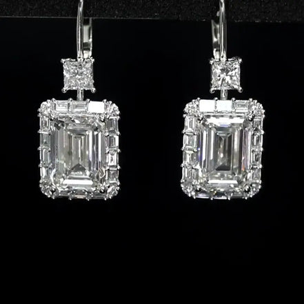 Affordable Luxury Jewelry Emerald-Cut Lab Grown Diamond Drops Earrings