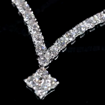 Affordable Luxury Jewelry Gala Diamond Necklace - 18K White Gold With Lab Grown Diamonds