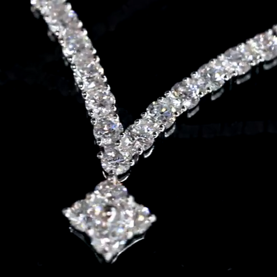 Affordable Luxury Jewelry Gala Diamond Necklace - 18K White Gold With Lab Grown Diamonds