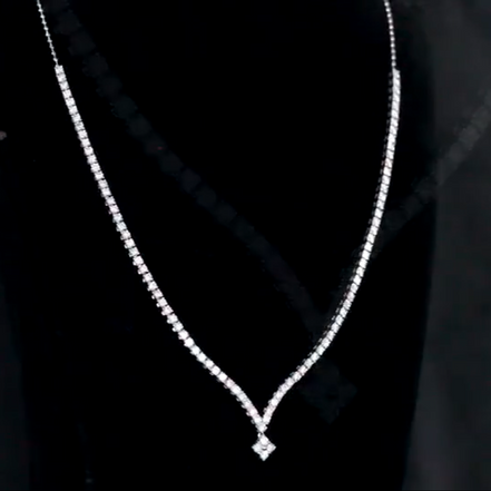 Affordable Luxury Jewelry Gala Diamond Necklace - 18K White Gold With Lab Grown Diamonds