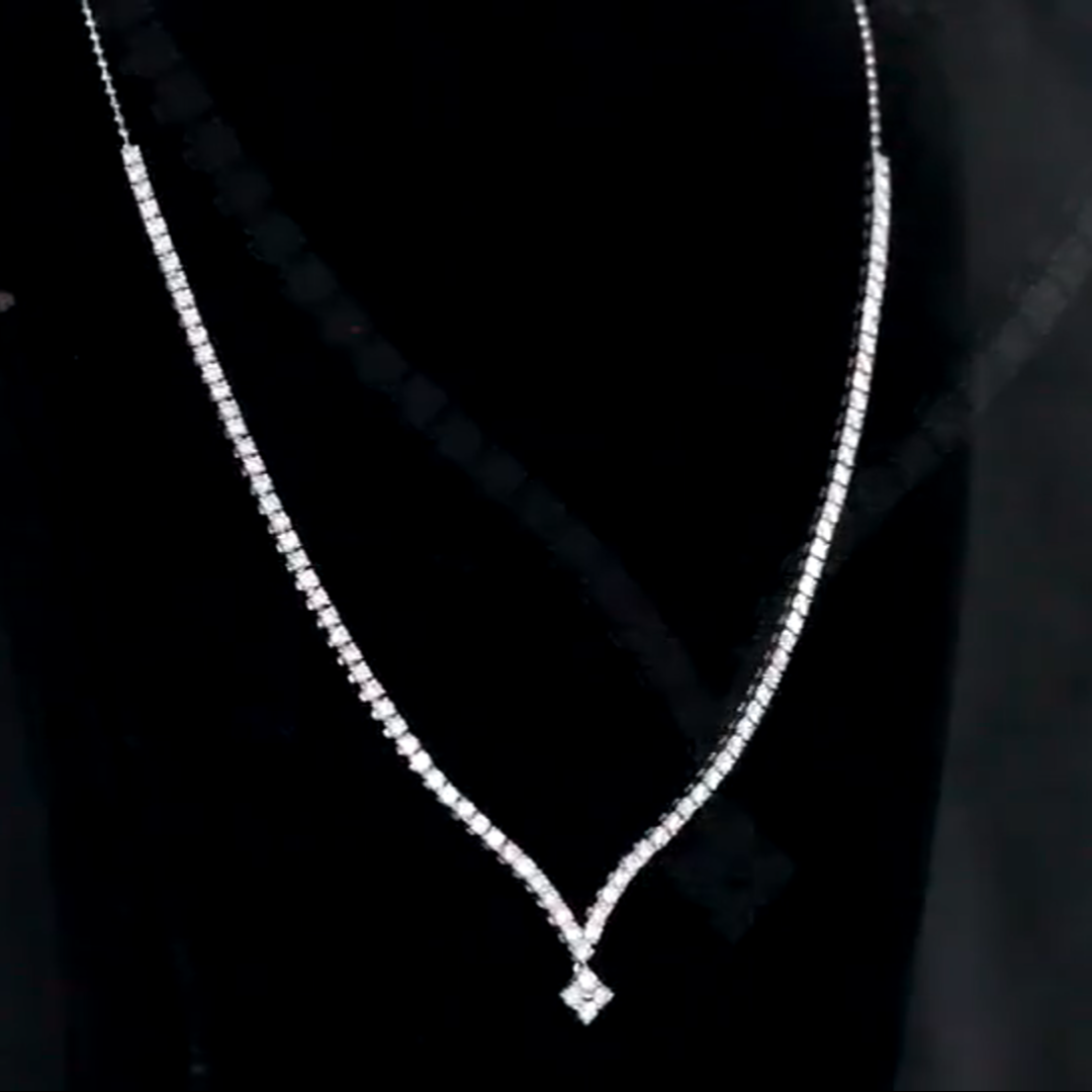 Affordable Luxury Jewelry Gala Diamond Necklace - 18K White Gold With Lab Grown Diamonds