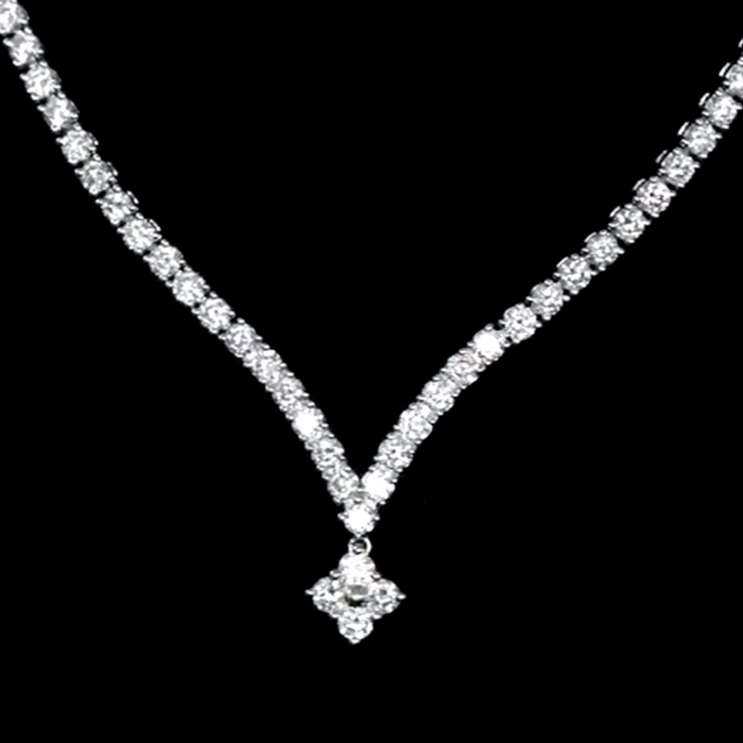 Affordable Luxury Jewelry Gala Diamond Necklace - 18K White Gold With Lab Grown Diamonds