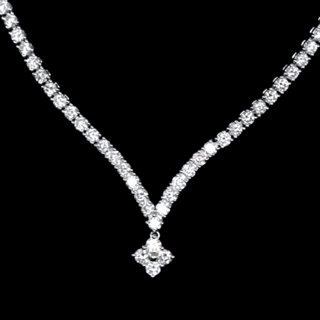 Affordable Luxury Jewelry Gala Diamond Necklace - 18K White Gold With Lab Grown Diamonds