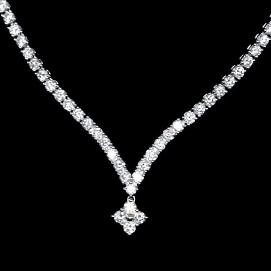 Affordable Luxury Jewelry Gala Diamond Necklace - 18K White Gold With Lab Grown Diamonds