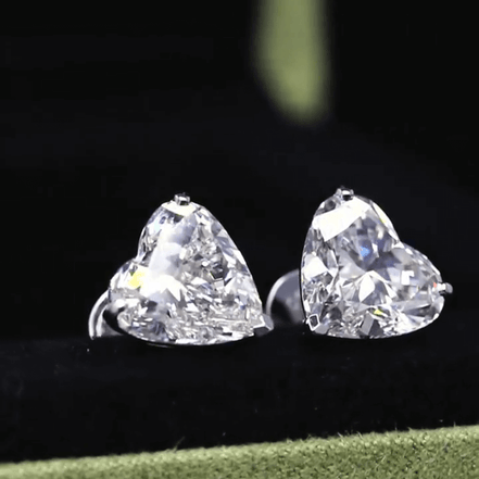 Affordable Luxury Jewelry Heart Shape Lab Grown Diamond Studs Earrings(10.00 Ct. Tw.)