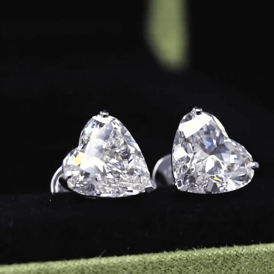 Affordable Luxury Jewelry Heart Shape Lab Grown Diamond Studs Earrings(10.00 Ct. Tw.)