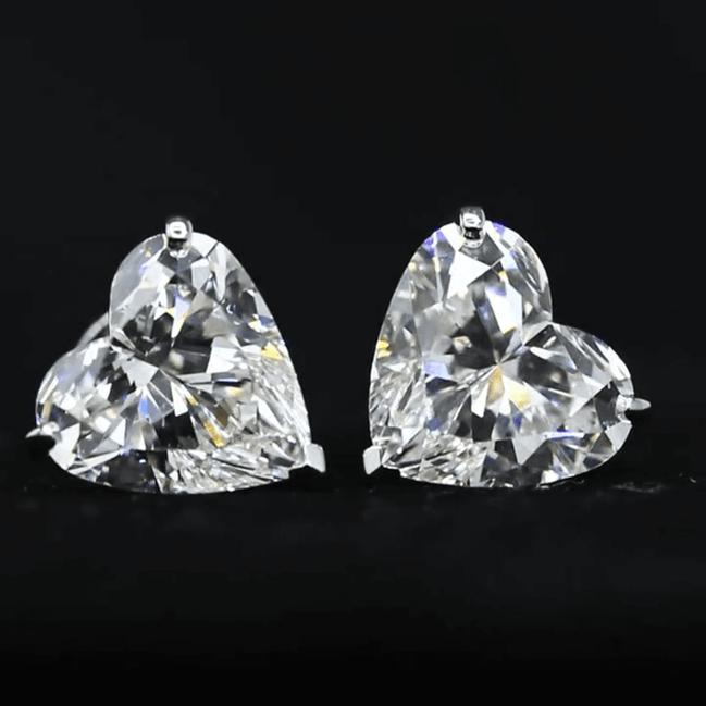 Affordable Luxury Jewelry Heart Shape Lab Grown Diamond Studs Earrings(10.00 Ct. Tw.)