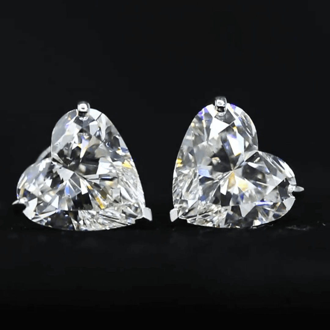 Affordable Luxury Jewelry Heart Shape Lab Grown Diamond Studs Earrings(10.00 Ct. Tw.)