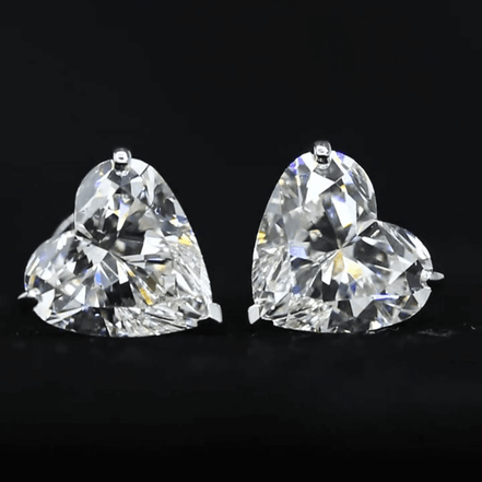 Affordable Luxury Jewelry Heart Shape Lab Grown Diamond Studs Earrings(10.00 Ct. Tw.)