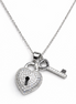 Eternal Heart Lock & Key Pendant Necklace 925 Silver Accessories Jewelry