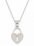 Eternal Heart Lock Pendant Necklace 925 Silver Jewelry