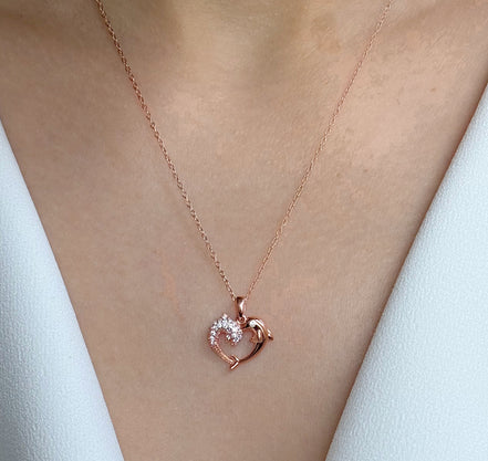 Endless Love Heart Silver Necklace 925 Silver Jewelry