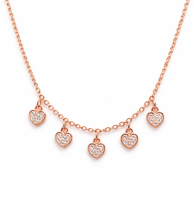 Minimal Quad Heart Silver Bracelet 925 Silver Rose Gold Plating Jewelry