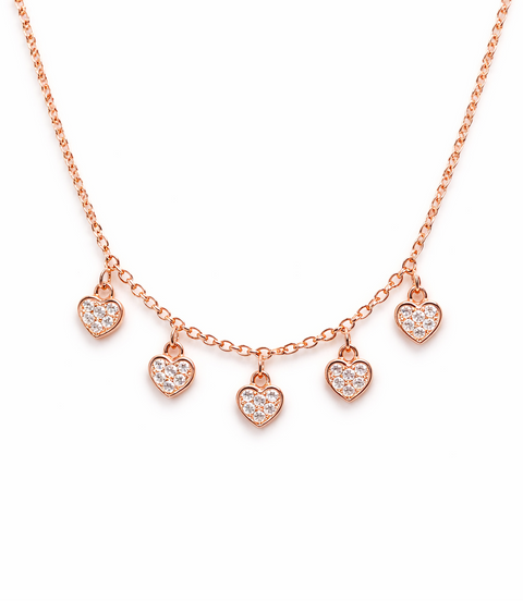 Minimal Quad Heart Silver Bracelet 925 Silver Rose Gold Plating Jewelry