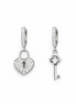 Forever Love Heart Lock & Key Earrings 925 Silver Jewelry