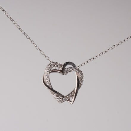 Eternal Love Silver Intertwined Heart Necklace Jewelry