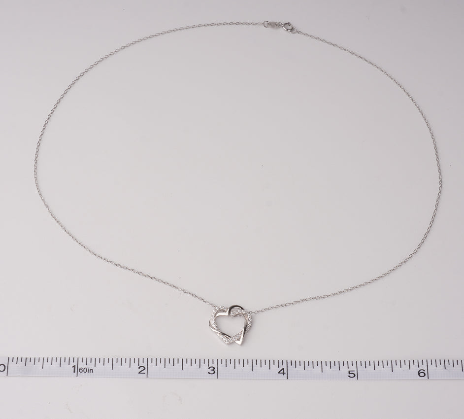 Eternal Love Silver Intertwined Heart Necklace Jewelry