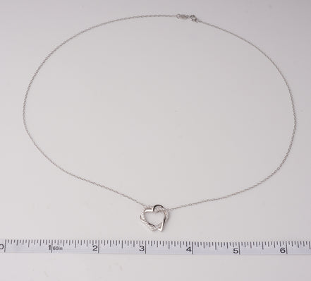 Eternal Love Silver Intertwined Heart Necklace Jewelry