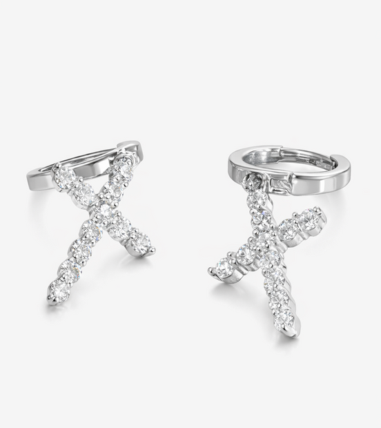 Eternal Cross Silver Earrings 925 Silver Jewelry