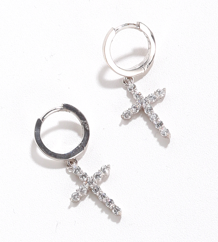 Eternal Cross Silver Earrings 925 Silver Jewelry