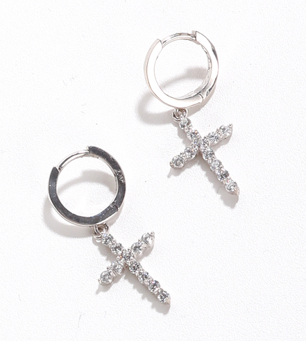 Eternal Cross Silver Earrings 925 Silver Jewelry