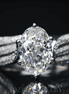 Affordable Luxury Jewelry 3 Carat Oval Lab Diamond Luxurious Ring with Pavé Band In 18K Gold