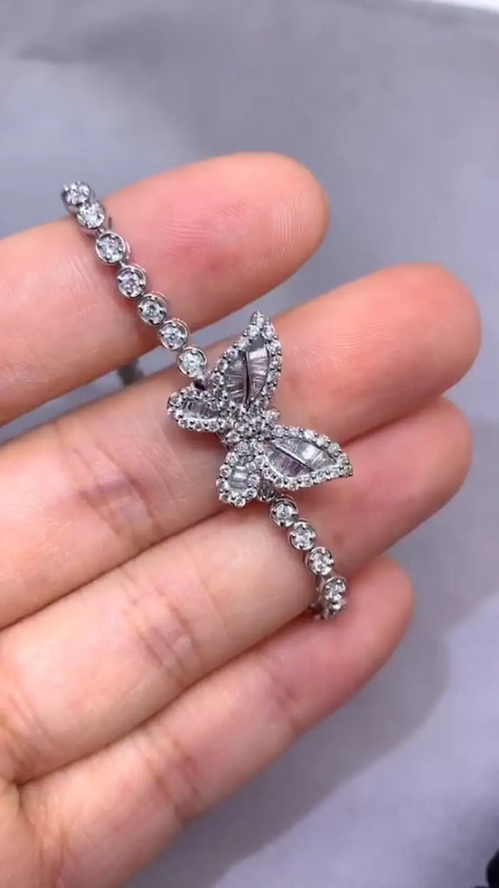 Affordable Luxury Jewelry 1.5 ctw Luxury Butterfly Bracelet with Lab Grown Diamonds