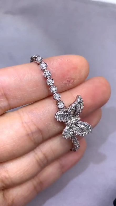 Affordable Luxury Jewelry 1.5 ctw Luxury Butterfly Bracelet with Lab Grown Diamonds