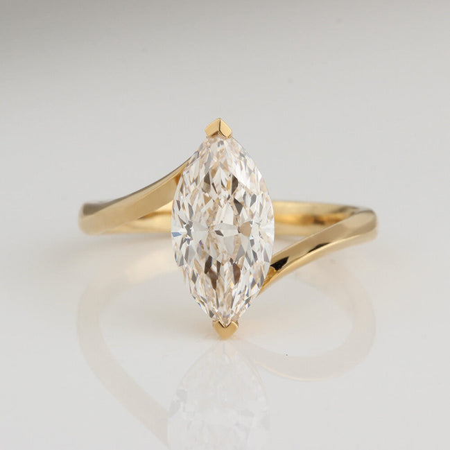 1.9 Carat Marquise Lab Diamond Ring 18K Gold