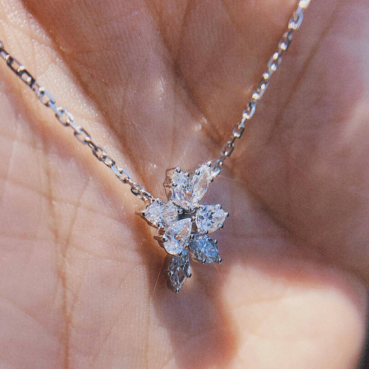 Affordable Luxury Jewelry Marquise and Pear Lab Grown Diamond Necklace