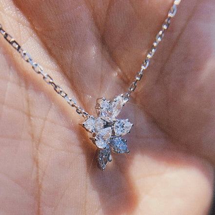 Affordable Luxury Jewelry Marquise and Pear Lab Grown Diamond Necklace