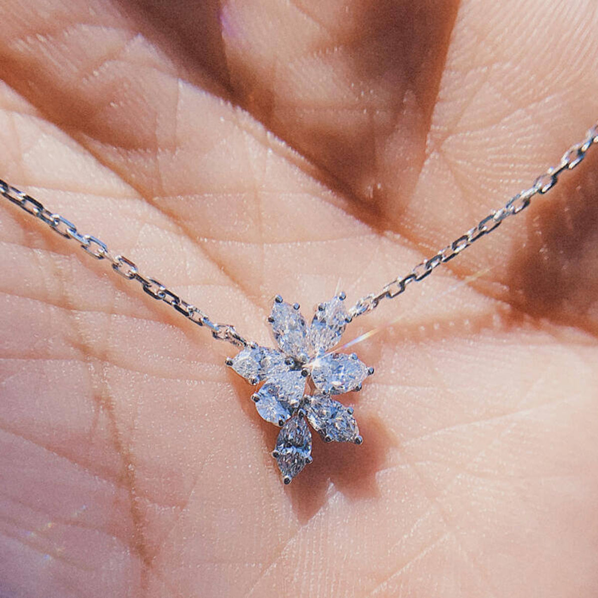 Affordable Luxury Jewelry Marquise and Pear Lab Grown Diamond Necklace