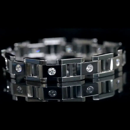 Affordable Luxury Jewelry Men's 18K Gold Lab-Grown Diamonds Bracelet