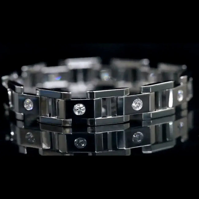Affordable Luxury Jewelry Men's 18K Gold Lab-Grown Diamonds Bracelet
