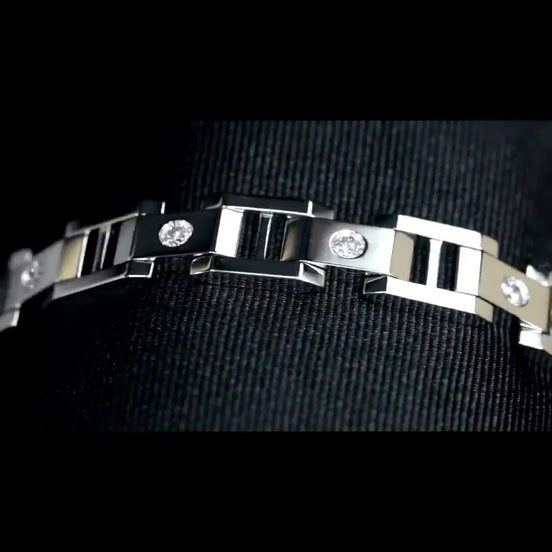 Affordable Luxury Jewelry Men's 18K Gold Lab-Grown Diamonds Bracelet